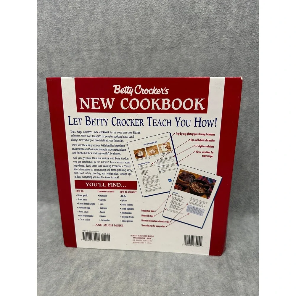 Betty Crocker New Cookbook Red 5-Ring Binder Everything You Need To Know To Cook